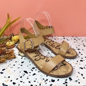 Sam Edelman Trixie Tan Ankle Strap Sandals Sz 7.5
